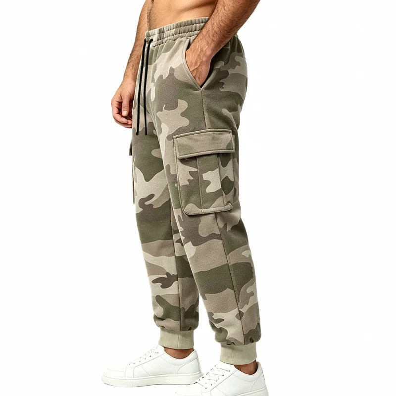 2026 Europäische Camouflage-Fleece-gefütterte Arbeitshose Outdoor Camouflage Trendige Hip-Hop Lose Pendlerhose für Herren – Detail 7