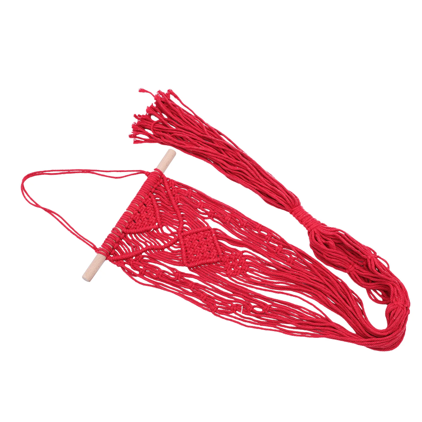 Corda di cotone Vaso da fiori Borsa a rete Fioriera sospesa Cesto H Tessuto Durevole Porta piante da interno Rosso Decorazione da giardinaggio per bambini Ecologico