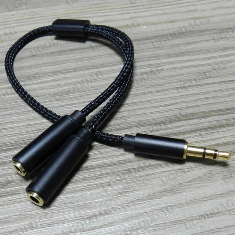 3.5mm rozdzielacz Audio Y Jack 1 męski do 2 żeńskich M/F 3.5mm słuchawki Stereo Adapter złącza akcesoria do słuchawek