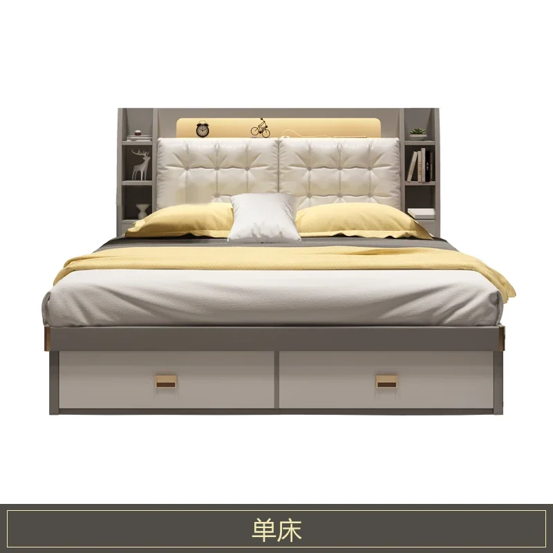 Shelves Glamorous Villa Bed Bases European Luxury Castle King Size Bed Frame Headboard Multifunctional Camas Home Furniture