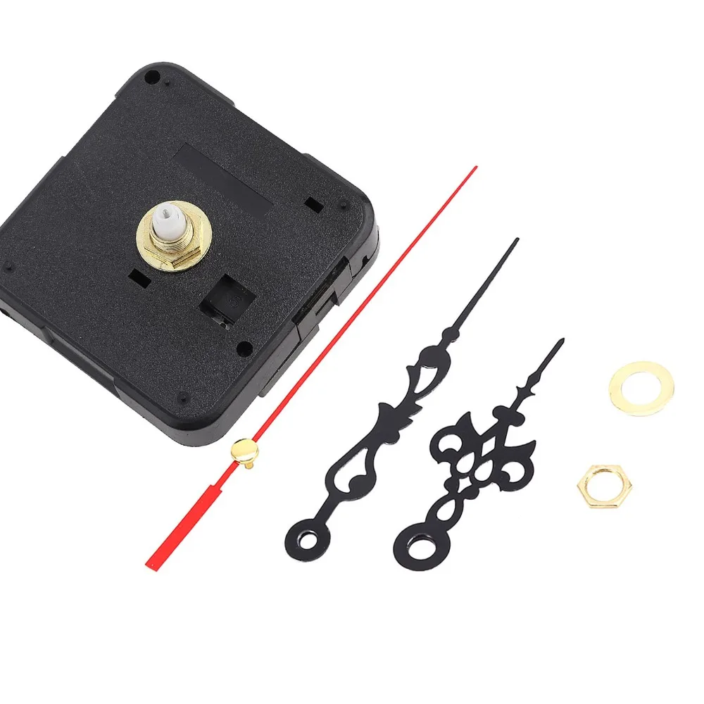 Black Color Quartz Clock Movement Shaft length 13mm 2.2x2.2x0.63in Clock Repair Kit Battery Powered Mute Mechanism