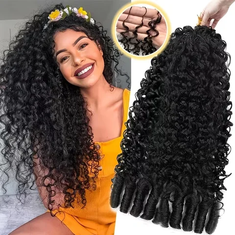 SIXQUEEN Miracle Invisible Knots Feather Human Crochet Hair 30 Inch 5pack 300g Pre-Looped for Burmese Curly Natural & Bouncy Wave Invisible Seamless Knotless Soft BM Crochet Hair