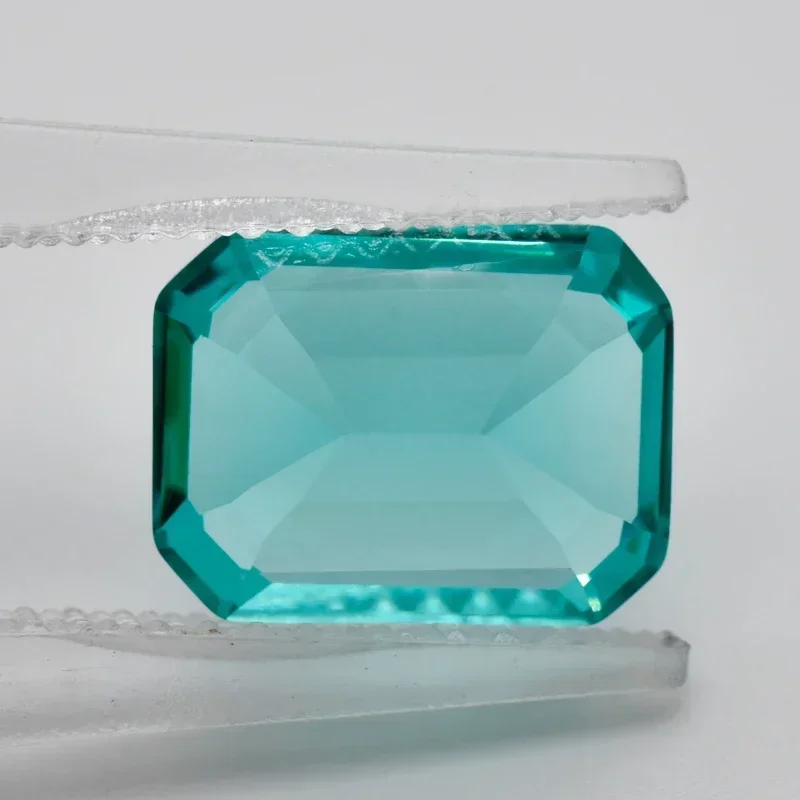 Lab Grown Paraiba Emerald Cut VVS1 Sapphire Gemstone for Charms DIY for Jewelry Making Materials Selectable Certificate