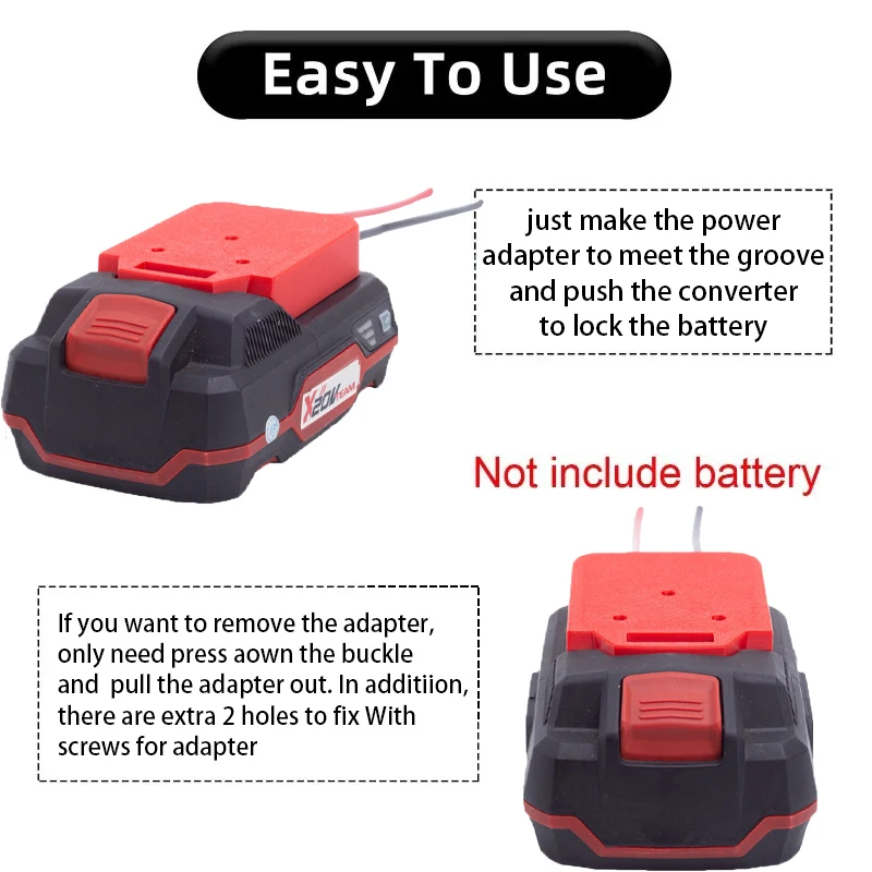 Adapter DIY do akumulatora litowo-jonowego Lidl Parkside X20V Złącze Performancer 14AWG Adapter DIY do maszyn Foy, samochodów