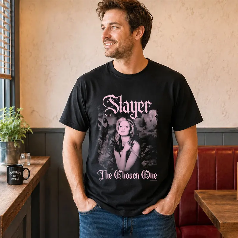 Buffy Inspired T-Shirt, Vintage Vampire Slayer Graphic Tee, Retro Horror TV Series Print Short Sleeve Casual Shirt S-6XL