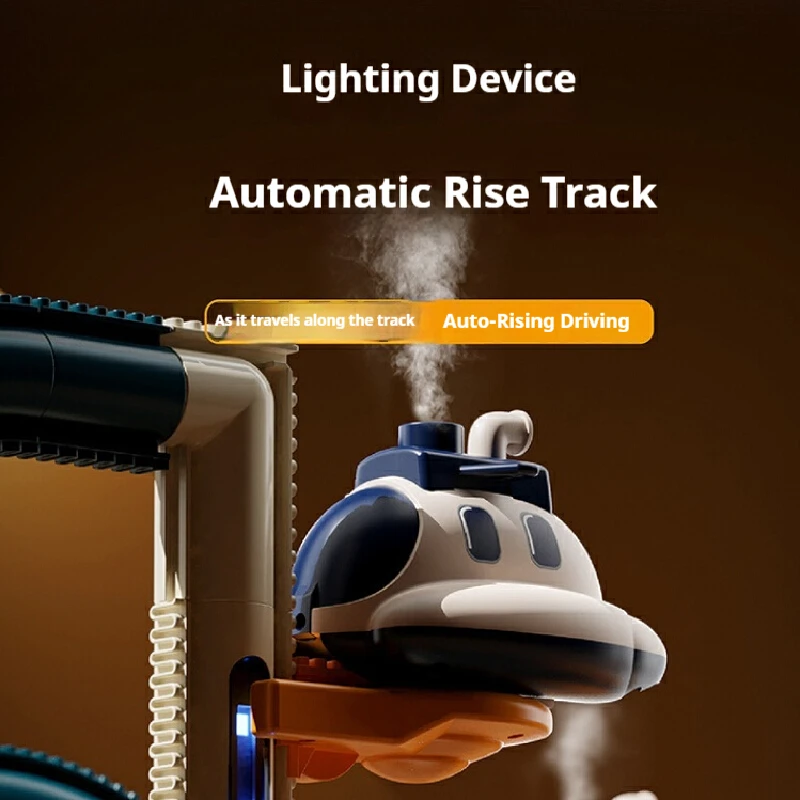 新しい子供のおもちゃ、電気鉄道車両、蒸気船、車、教育用組み立て式鉄道装飾品シリーズ、誕生日プレゼント。