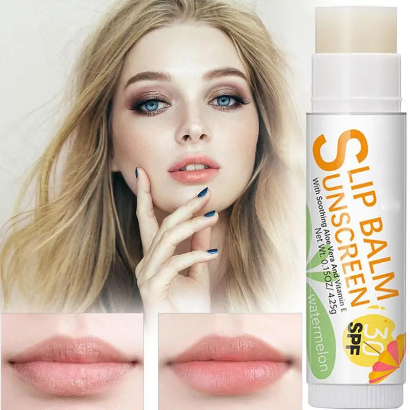 Natural Lip Balm Lip Care Products SPF 30 Sunscreen Fruit Flavor Lip Balm Long-Lasting Moisture Lip Balm Sticks For Cracked Lips