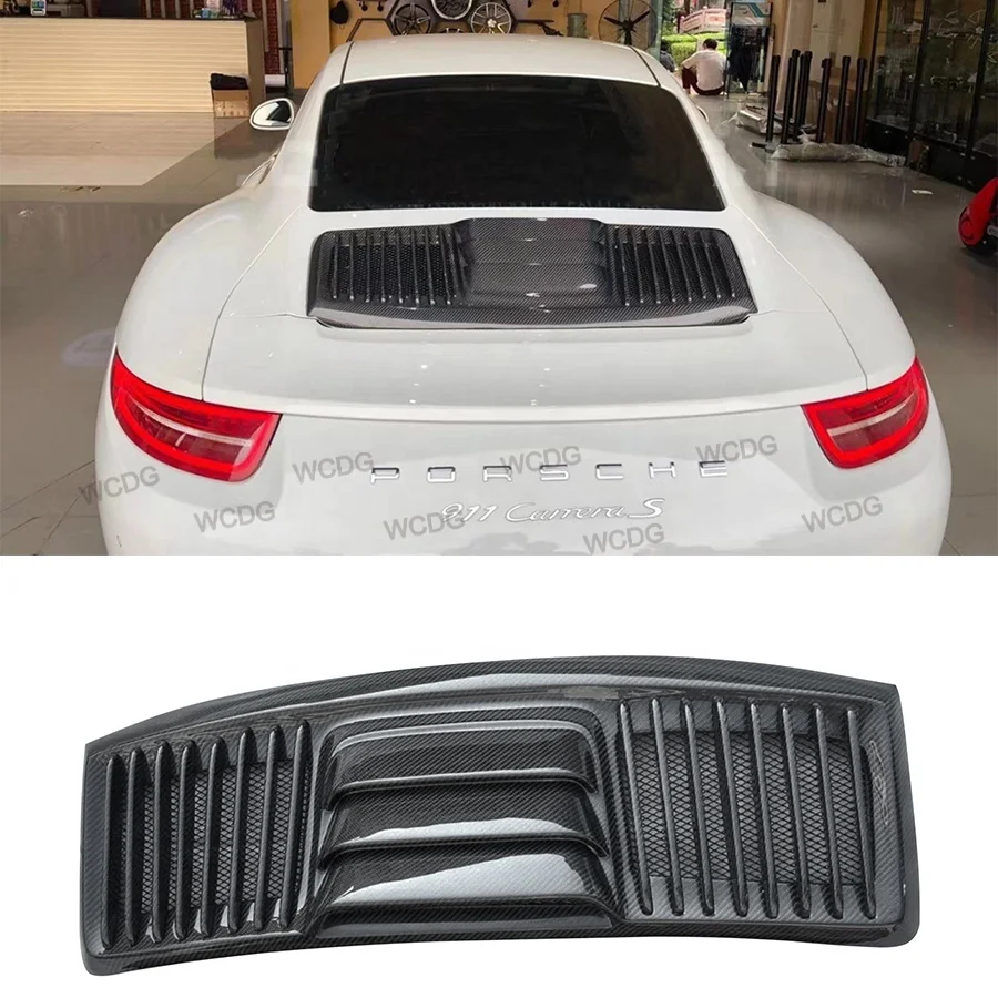 

For Porsche 911 991 Turbo S Carbon Fiber Rear Spoiler Upgrade 911.2 Car Bodykit Ducktail Carbon Fiber Tail Gate Boot Flaps Cover