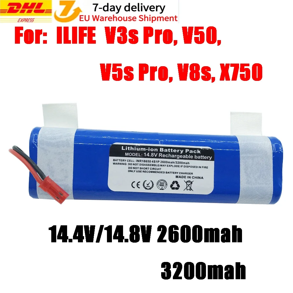 

14.8V 6800mah 12800Mah 18650 Lithium Battery For ILIFE V3s Pro V50 V5s Pro V8s X750 Robot Vacuum Cleaner Battery