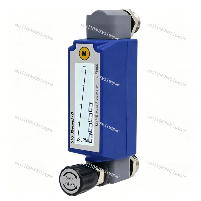 Gas Mass Flowmeter High Precision Adjustable Liquid Crystal Display Air Oxygen Nitrogen Argon Glass Rotor