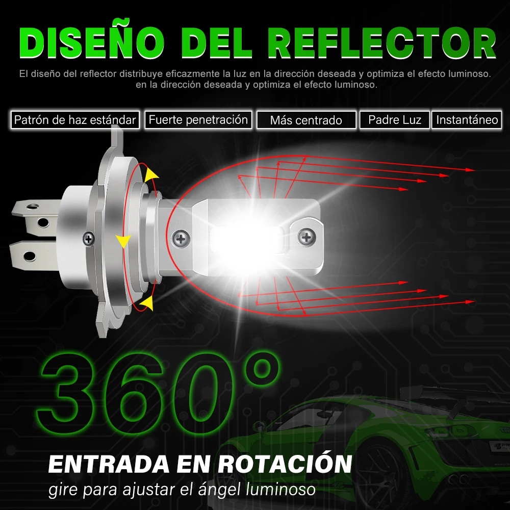 1 قطعة H4 LED دراجة نارية لمبة 20000LM 60 واط 3000 كيلو 6000 كيلو ثنائي اللون موتو العلوي لهوندا ياماها سوزوكي عالية الطاقة 12 فولت الأضواء