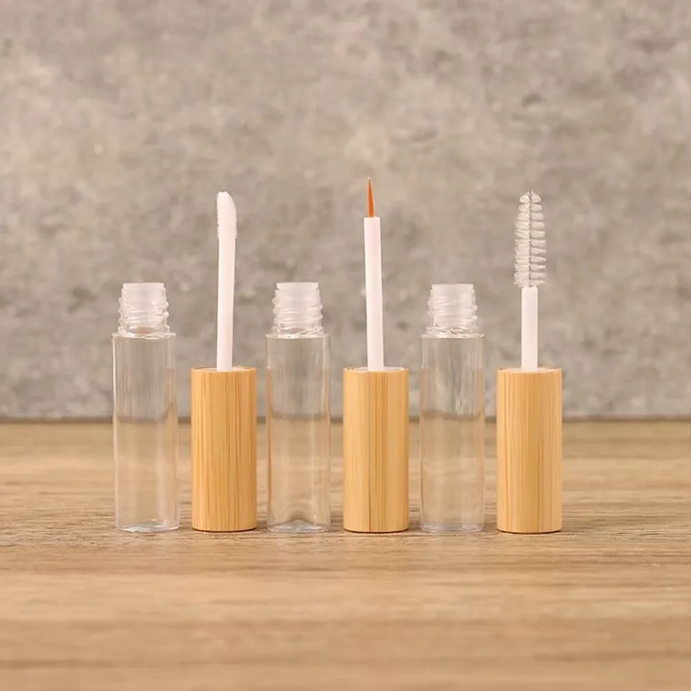 Transparent Natural Bamboo Lip Gloss Tube DIY Versatile Cosmetic Container Cuticle Oil Tube Mascara Container For Makeup Bag