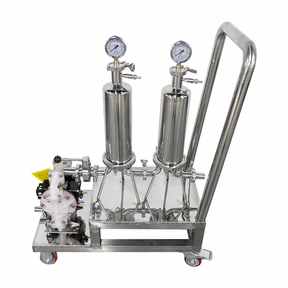 Beverage Beer Alcohol Filter System for Kavas Vodka Wine Cognac Brandy Double Filter Water Food Grade Stainless Steel Filter