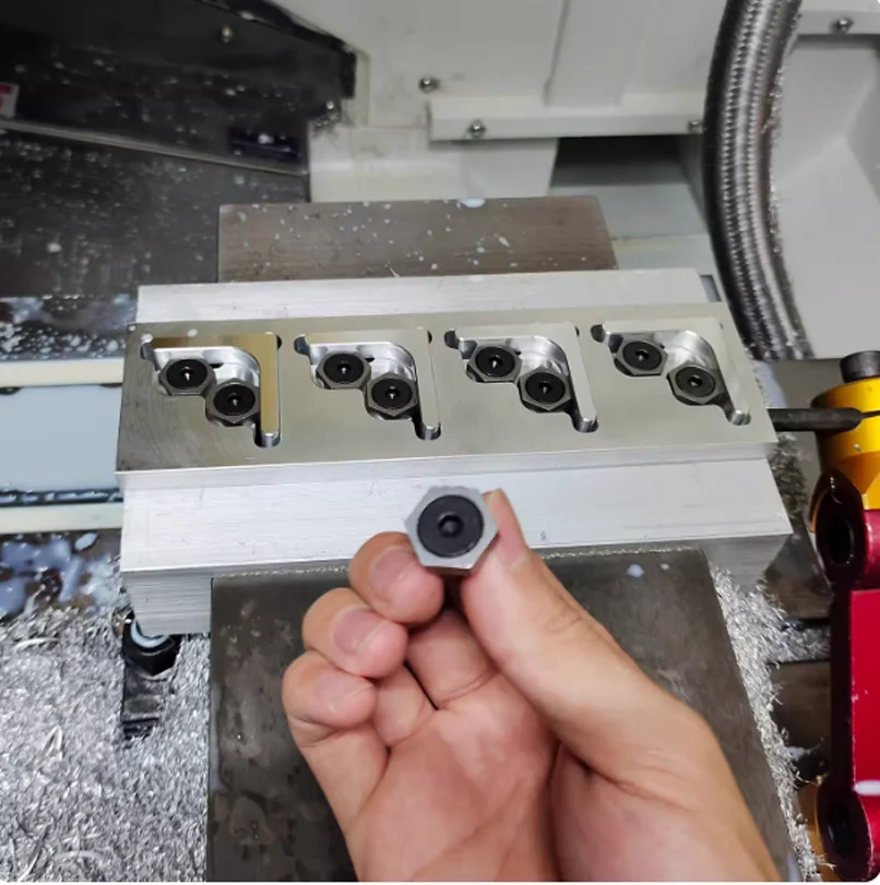 hexagonal side top eccentric fixture cnc batch parallel side fixing tooling vice multi-station machine tool 10pcs