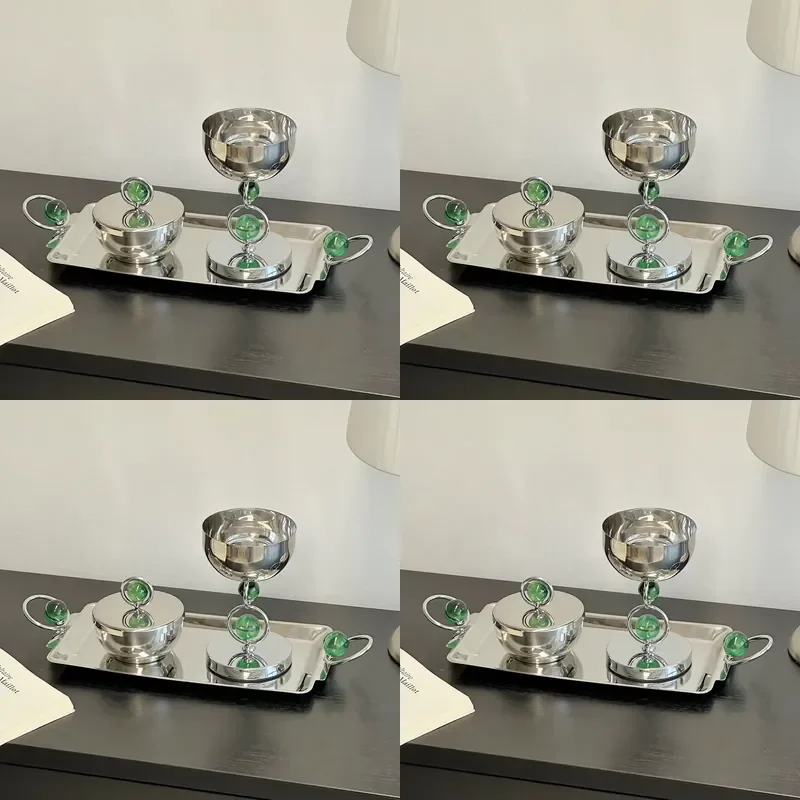 2K25 Middle East Arab Incense Holder Home Decoration Stainless Steel Incense Burner With Green Pearl Top Arrival