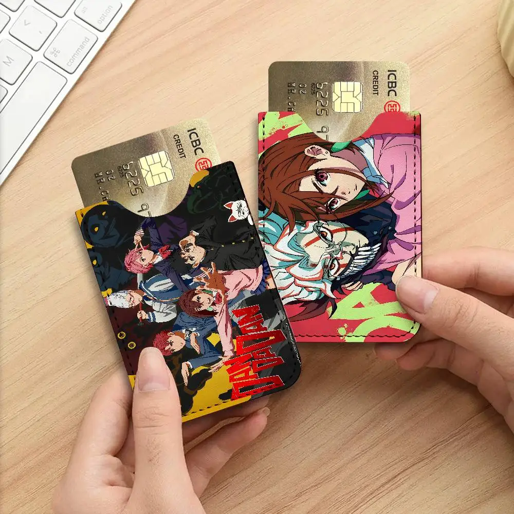 Anime D-DandadanS Ultra-Thin Mini Leather Card Holder Wallets for Men Women Lightweight Soft Genuine Leather Credit Card