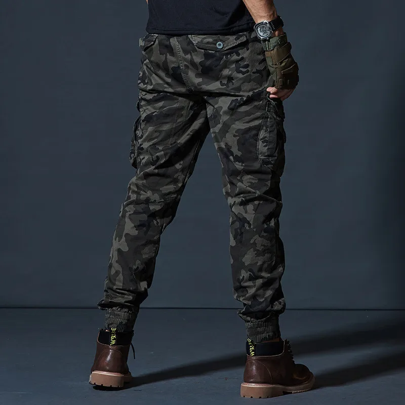 Pantalones Cargo tácticos informales de camuflaje para hombres, ropa de calle Harajuku, Joggers, ropa de algodón, alta calidad, moda