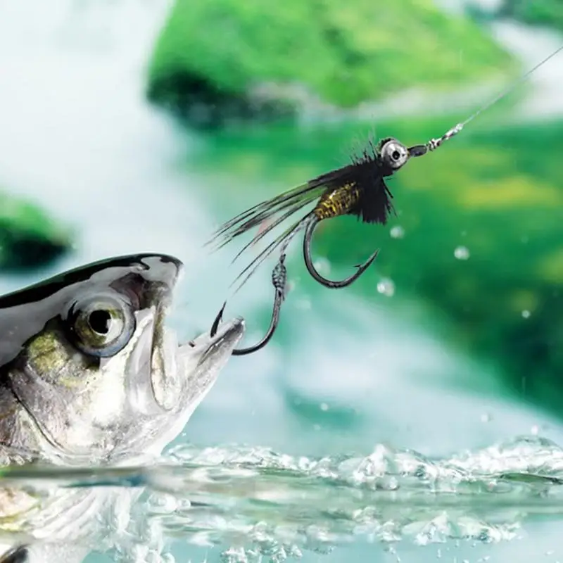 

Fly Popper Lures Bass Fly Assortment Realistic Dry Fly Vibrant Colors Handmade Fly Fishing Kit Lures For Saltwater And