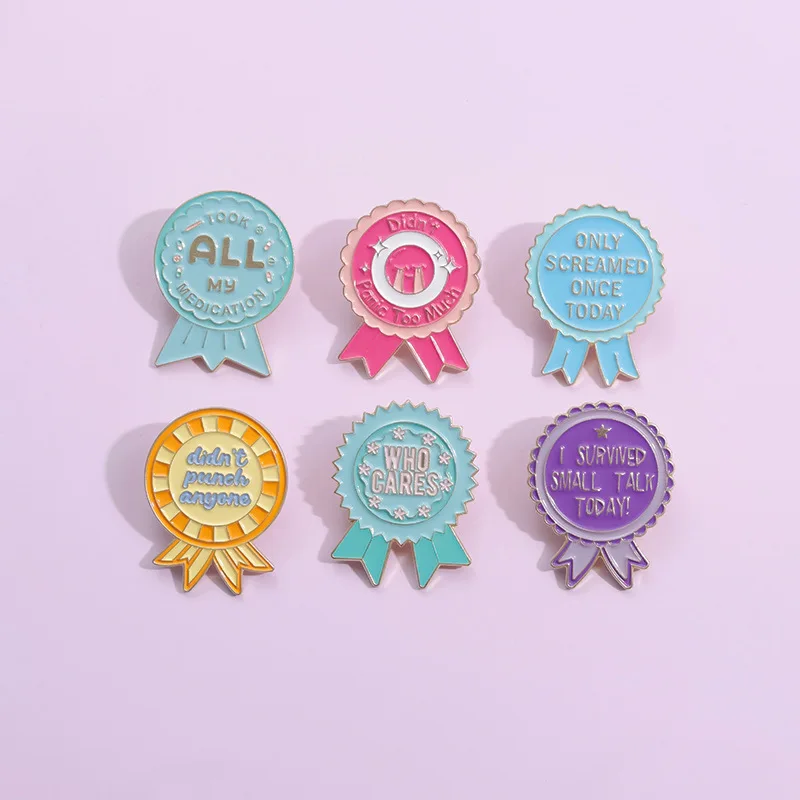 Survived Small Talk Today Enamel Pins Took All My Medication Creative Psychological Health Medal Brooch Lapel Badge Wholesale