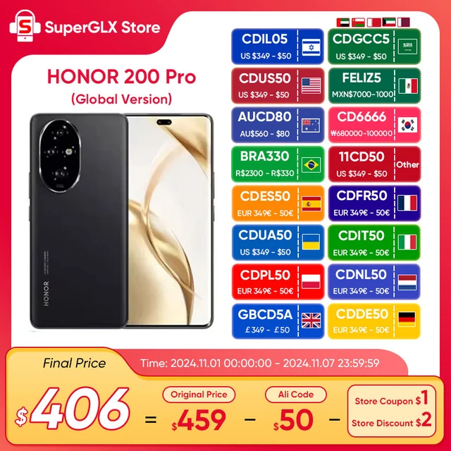 2024 Global Version HONOR 200 Pro Snapdragon 8s Gen 3 5G 