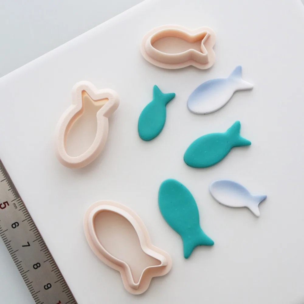 

3 size Fish Shape Polymer Clay Cutter Clay Jewelry Cutting Mold Designer DIY Pottery Ceramic Art Craft Emboss Texture Tool