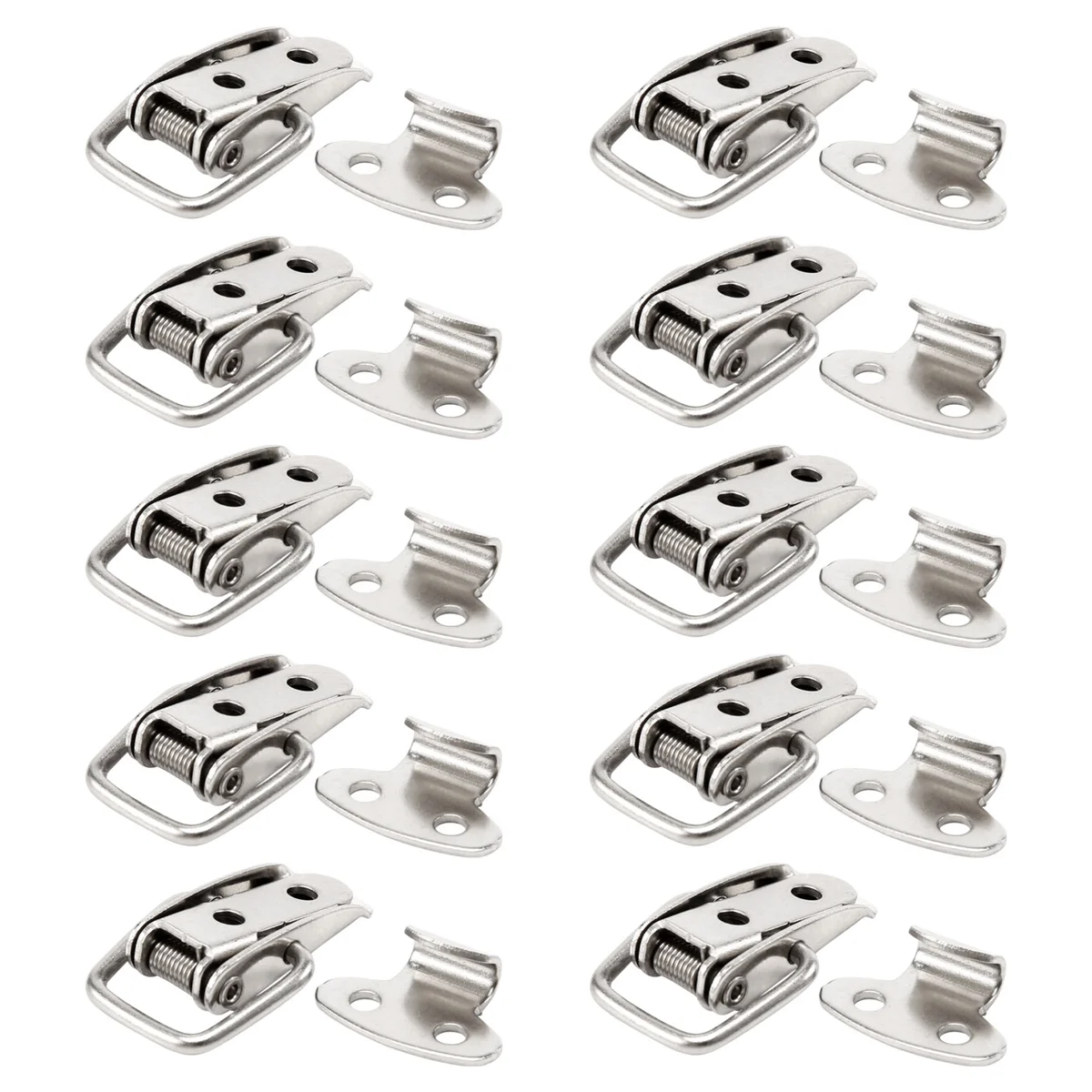 10Pcs Cabinet Spring Loaded Iron Straight Loop Toggle Latch 45Mm Length