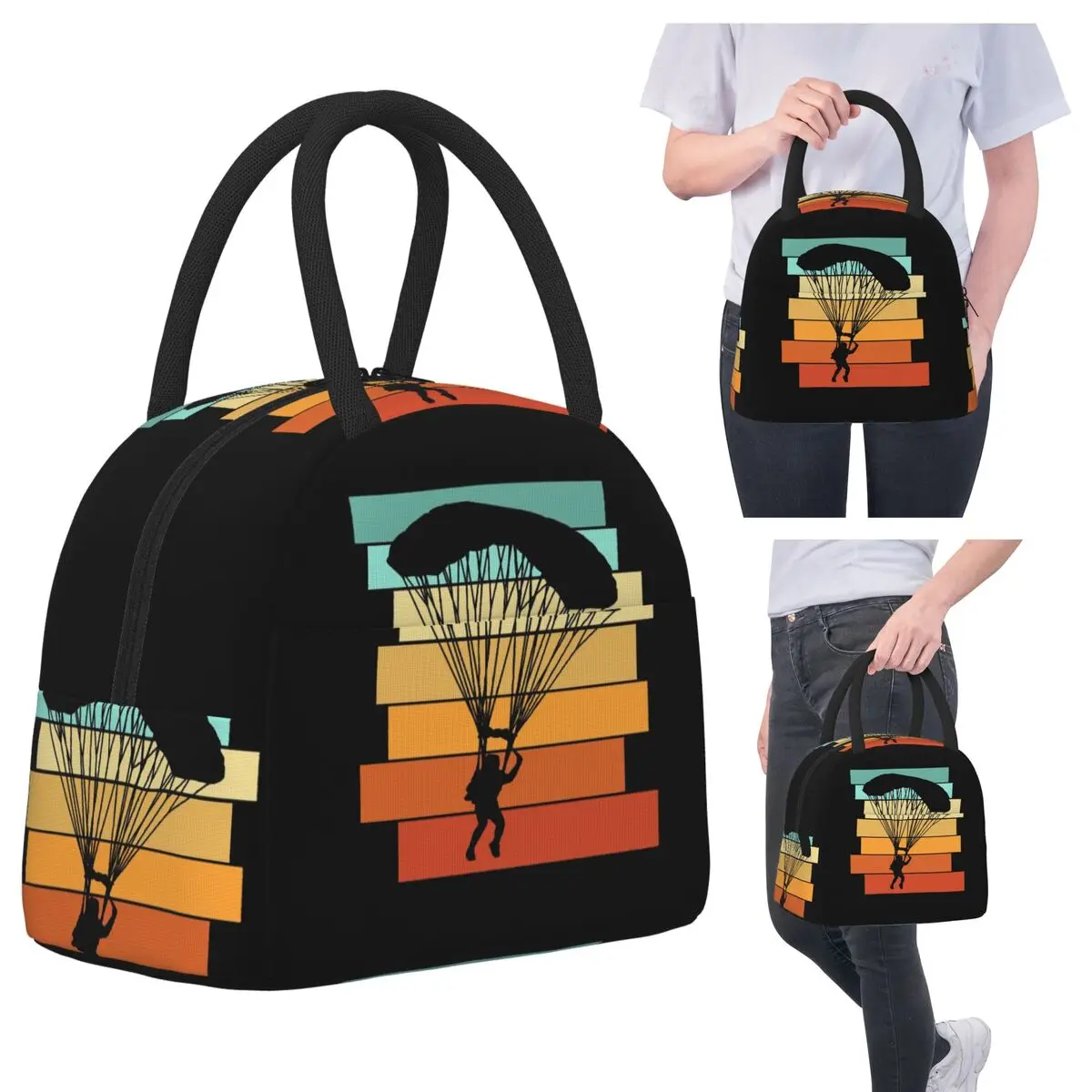 

Paragliding Insulated Lunch Bag for Kids School Cooler Thermal Food Box Tote Portable Lunch Boxes Container