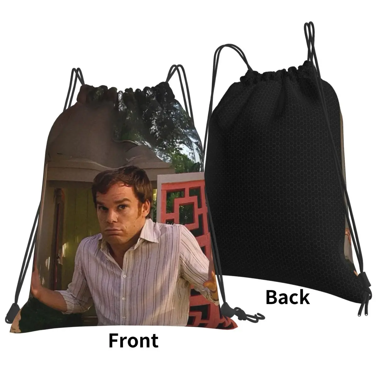 

Movie Dexter Morgan Backpacks Portable Drawstring Bags Sports Bag Book Bags for Travel School