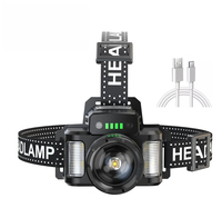 2Pcs Smart Induction Laser LED Headlight Zoom USB Charging Sensor LED Headlamp Outdoor Multi-Function Head Torch Lantern Lamp
