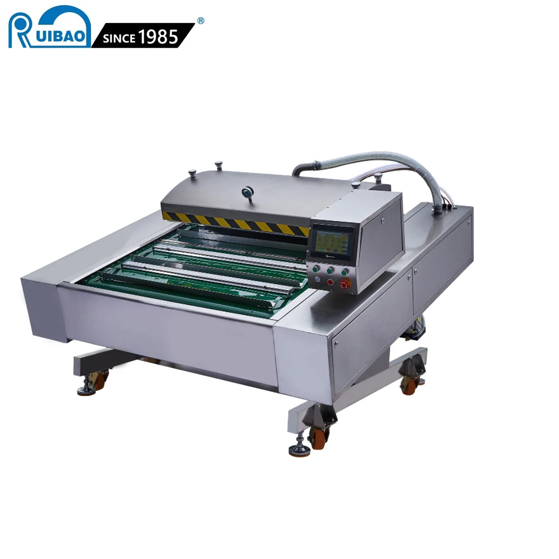 double chamber vacuum sealing machine continous double chamber vacuum packing machine DZ 1000S conveyor rolling vaccum sealer