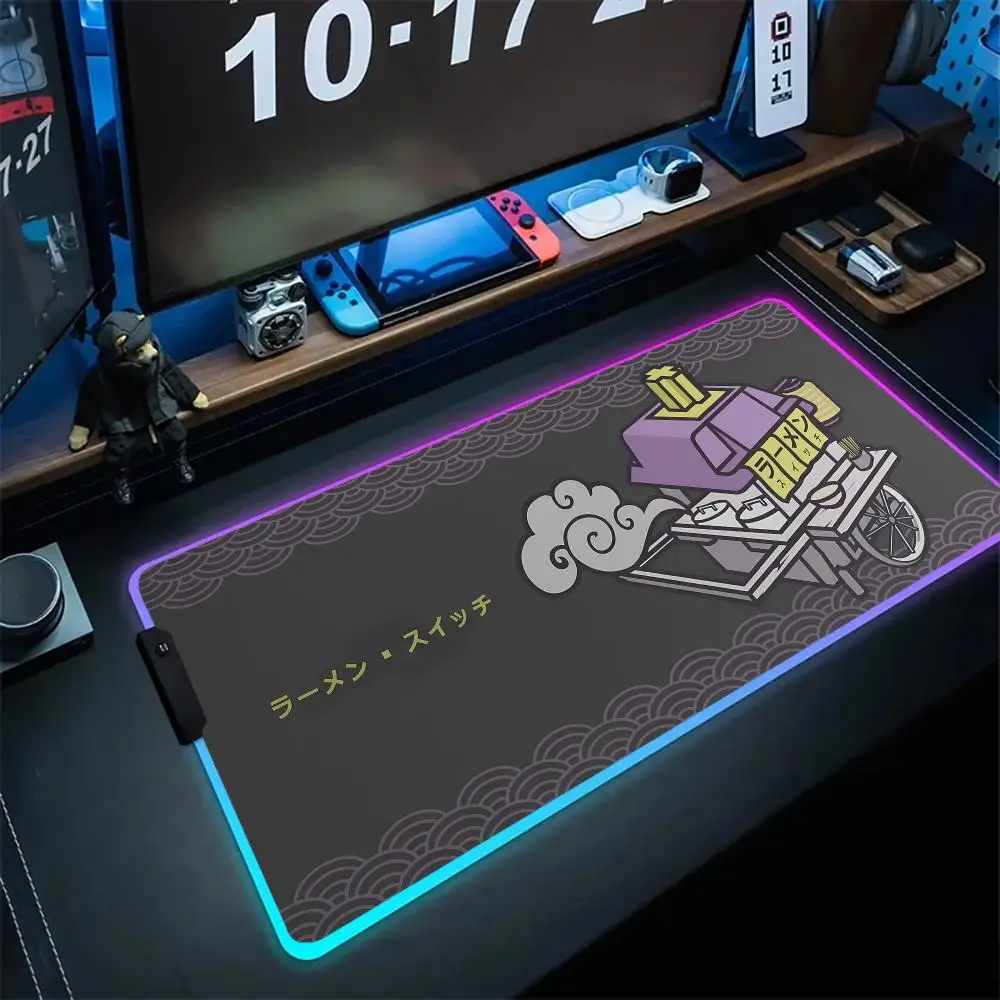 Mousepad lampu latar Keyboard Game Xxl karet meja PC 800x300mm RGB mouse Pad Switch Sushi Deskmat Luminescence