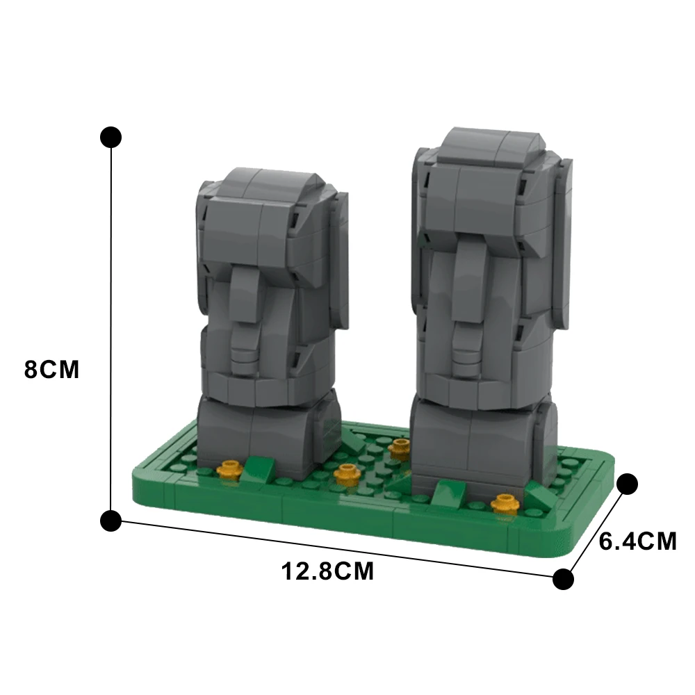 MOC Statua Wyspy Wielkanocnej Model Moai Bricks Moai Landmark World Famous Architecture Building Block Kids Toy Birthday Gift