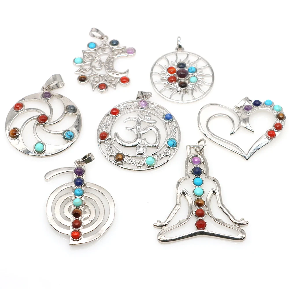 

Natural Healing Quartz 7 Chakras Reiki Stones Beads Necklaces for Women Yoga Meditation Jewelry Pendant Charms Gemstones Gift