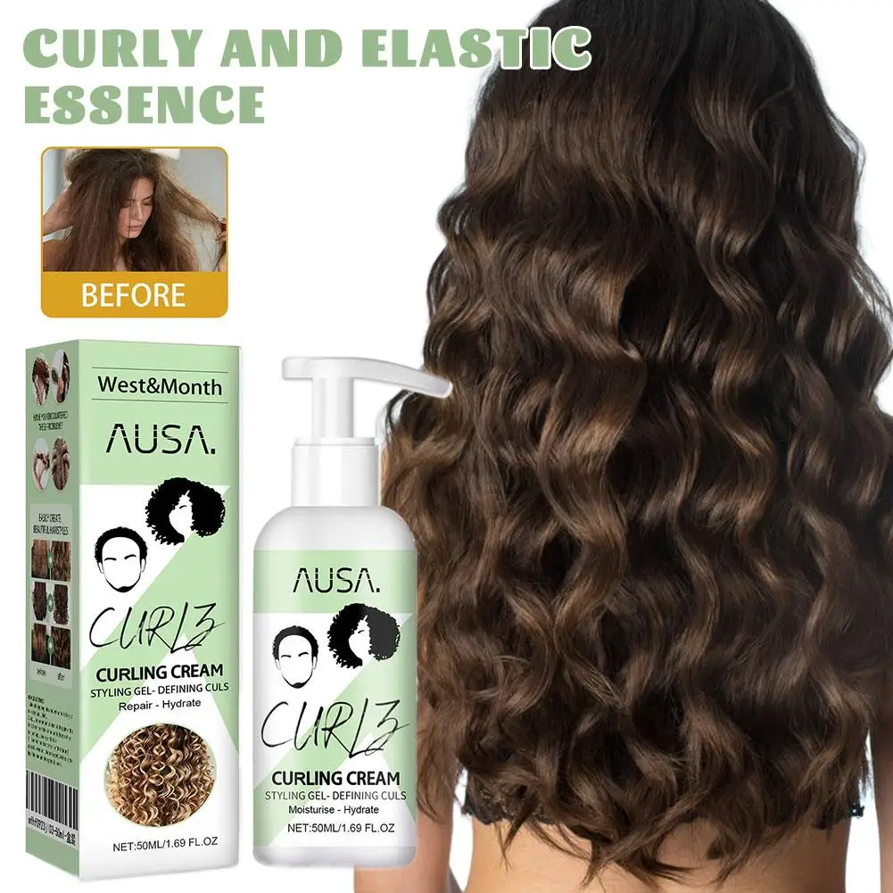 

50ML Hair Volumizing Cream Anti-Frizz Bouncy Resilient Lotion Styling Natural Styling Enhancer Wavy Care Wigs Hair Conditio E8L5