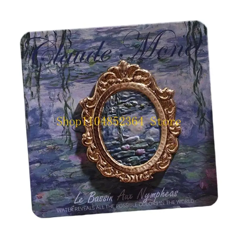 652F Decorative Magnets With Metal Construction Oil Painting Effect Creating Visual Depth On Refrigerators