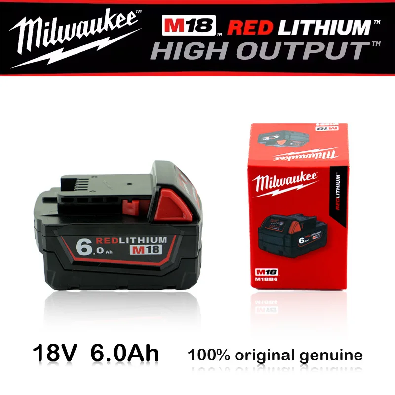 

Milwaukee m18 battery, bateria lifepo4 M18B6, 6000mAh lithium battery XC48-11-1860 Original milwaukee rechargeable battery 18v
