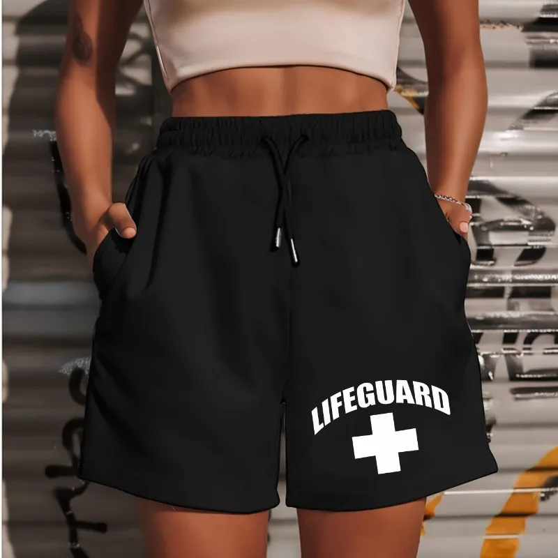 

Новые женские шорты для спасателей - летние повседневные универсальные брюки средней длины, модная американская пляжная одежда, шорты до колен.
