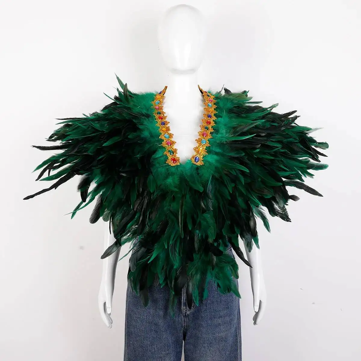 Karneval Maskerade Kostüm Zubehör Gefälschte Party Schal Cosplay Schal Frauen Halloween Feder Übergroße Tücher