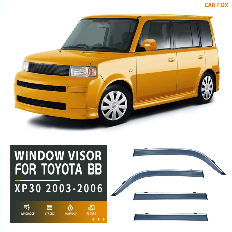 

Для Toyota BB 2001-2005: Дефлекторы окон, козырьки от дождя и солнца, защита от ветра, автомобильные аксессуары