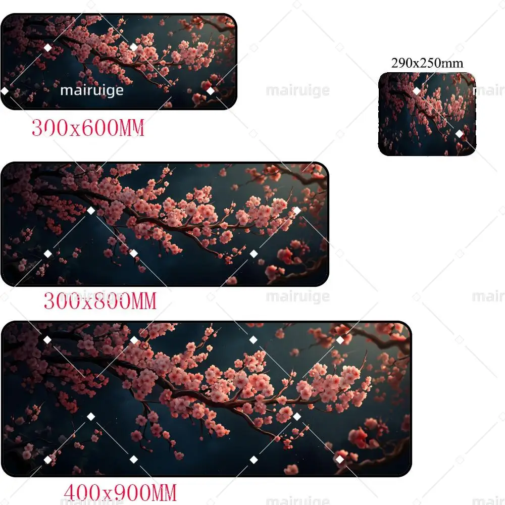 Japanese cherry blossoms Mouse Pad Hot Computer Office Game Table Mats Rubber Anti-slip Laptop Keyboard Mousepads Long Desk Pads
