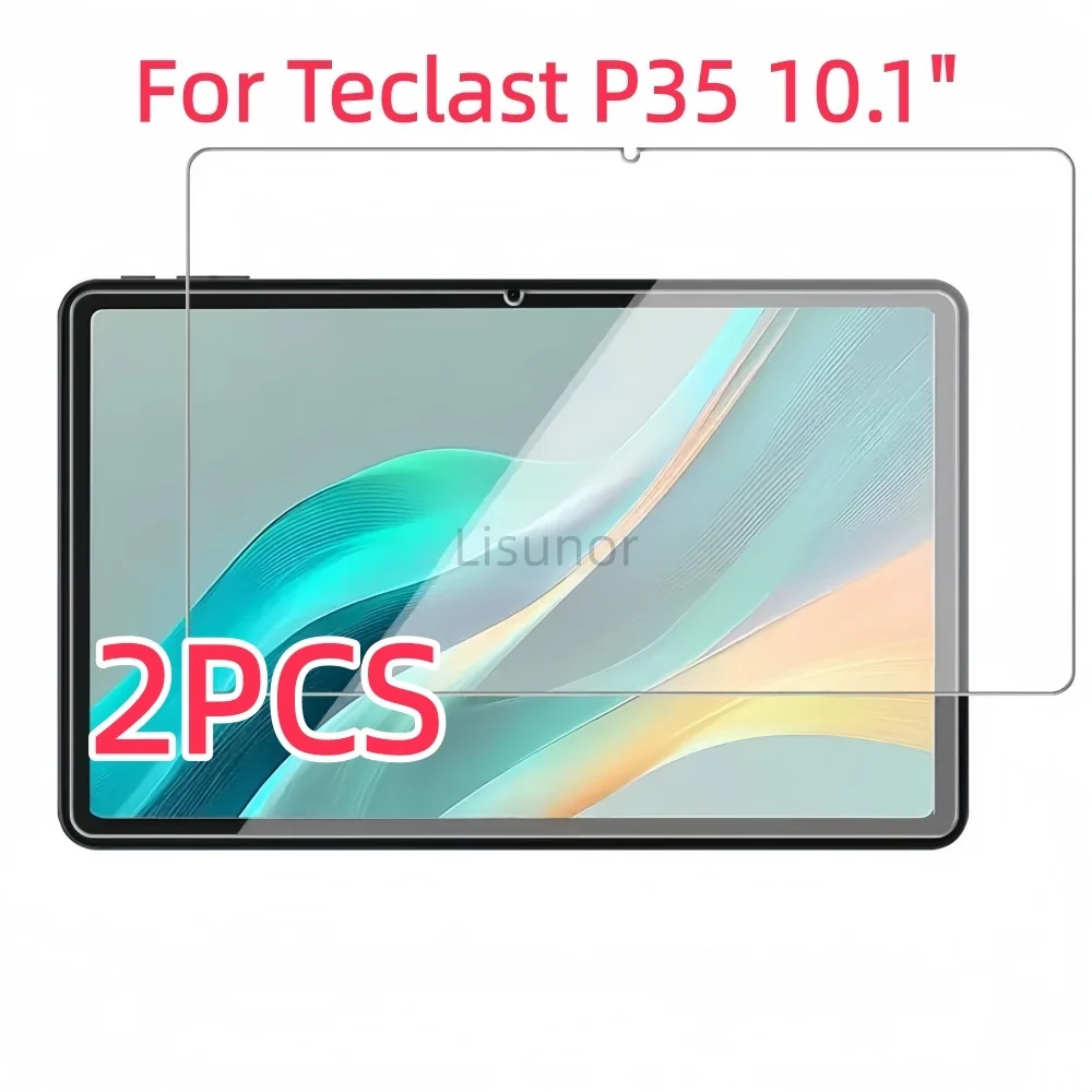 2 PCS 9H Tempered Glass Tablet Screen Protector For Teclast P35 10.1 Inch Anti-Scratch Bubble Free HD Clear Protective Film