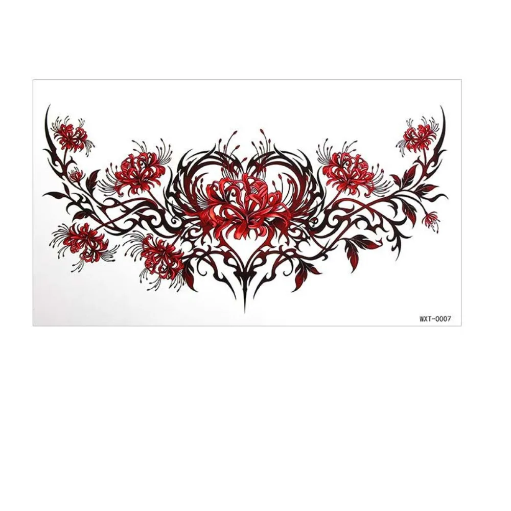 Crown Cross Wing Butterfly Flower Tattoo Stickers 3D Texture Waterproof Floral Body Art Sticker Easy Clean Removable