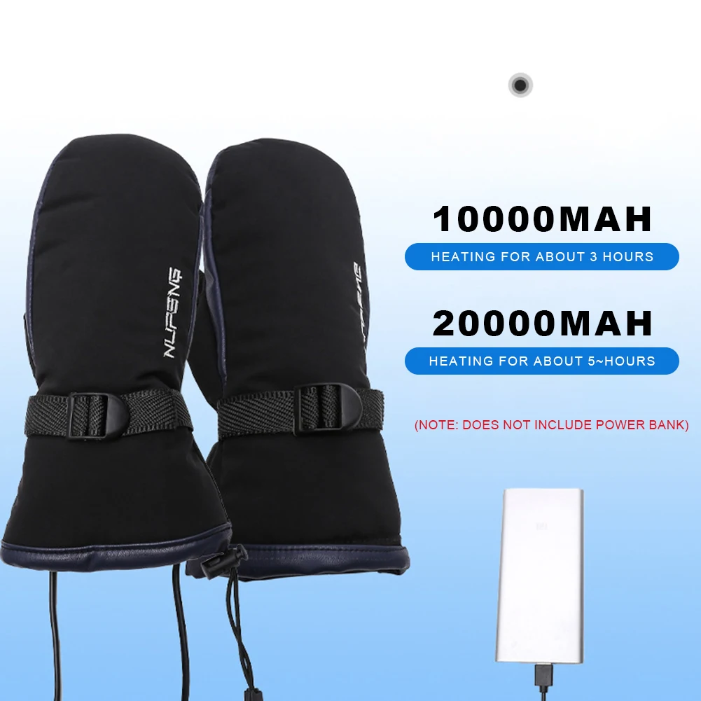 Electric Heated Gloves Motorcycle Winter Moto Heated Gloves Warm Waterproof Rechargeable Heating Thermal Gloves For Snowmobile