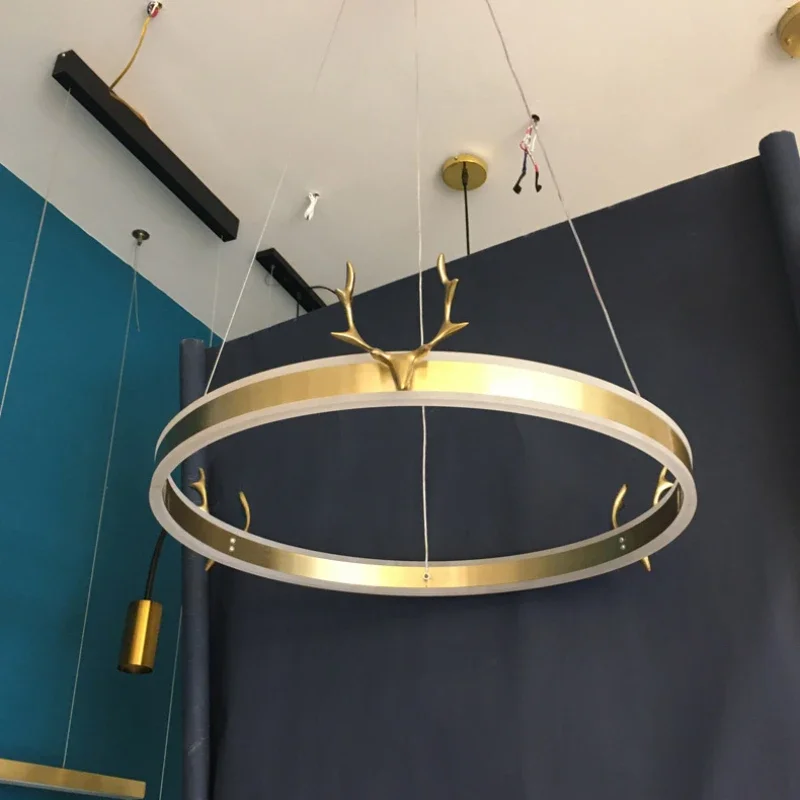 Lampadario in corno nordico arte soggiorno illuminazione luci camera da letto lampade Decorative Creative semplici americane luci della sala da pranzo