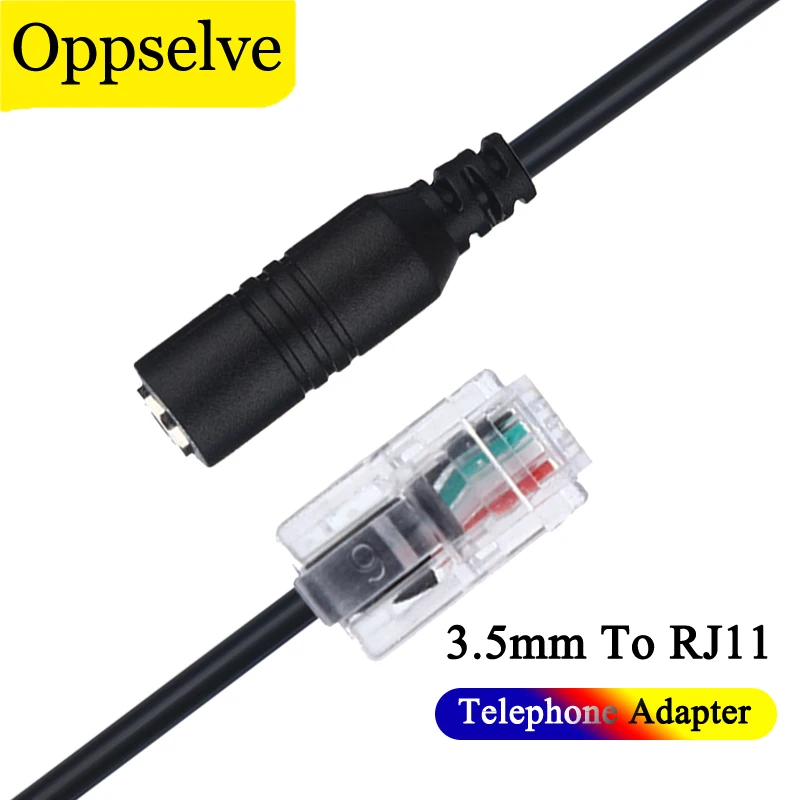 

New Hot 3.5mm To RJ11 Telephone Adapter Male To Female Plug Jack Converter Aux Cable For Office Phone Micphone PC Headset