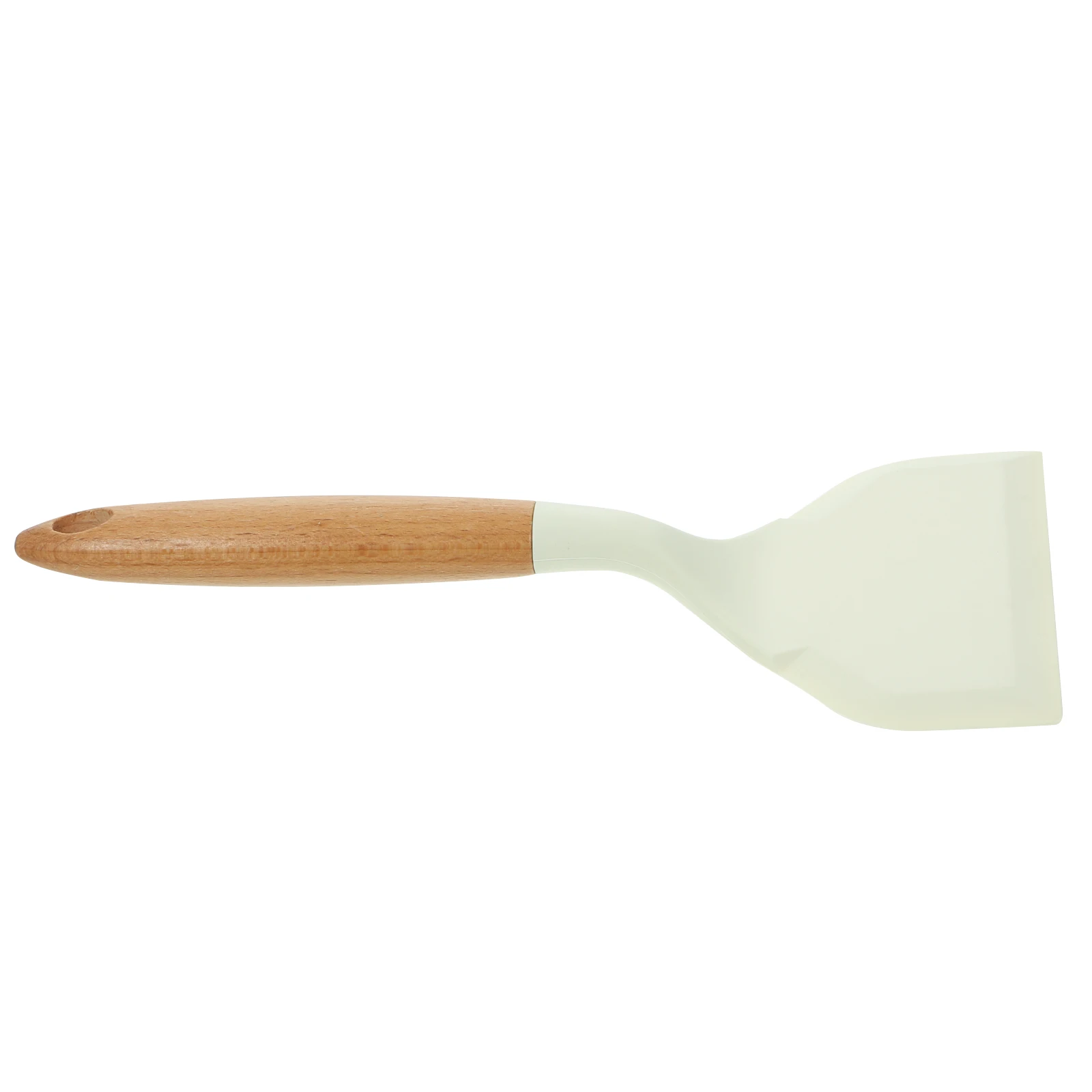 

Silicone Spatula Kitchen Tool Wood Handle Heat Resistant Fryer Spatula for Home Restaurant Steak Frying Portable
