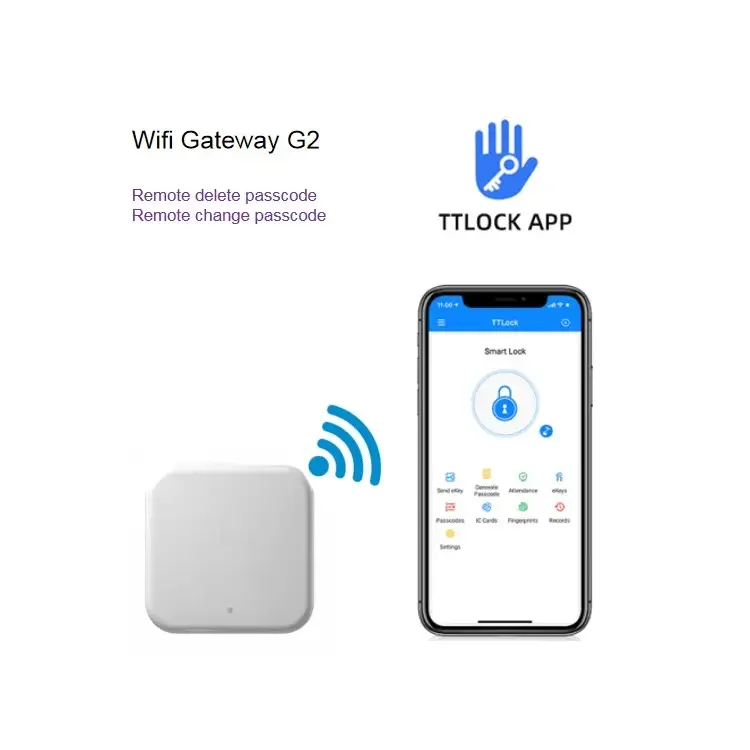 TTlock gateway Wifi 2.4G Bridge for Bluetooth smart door lock and server for app remotely manage the users  infromation