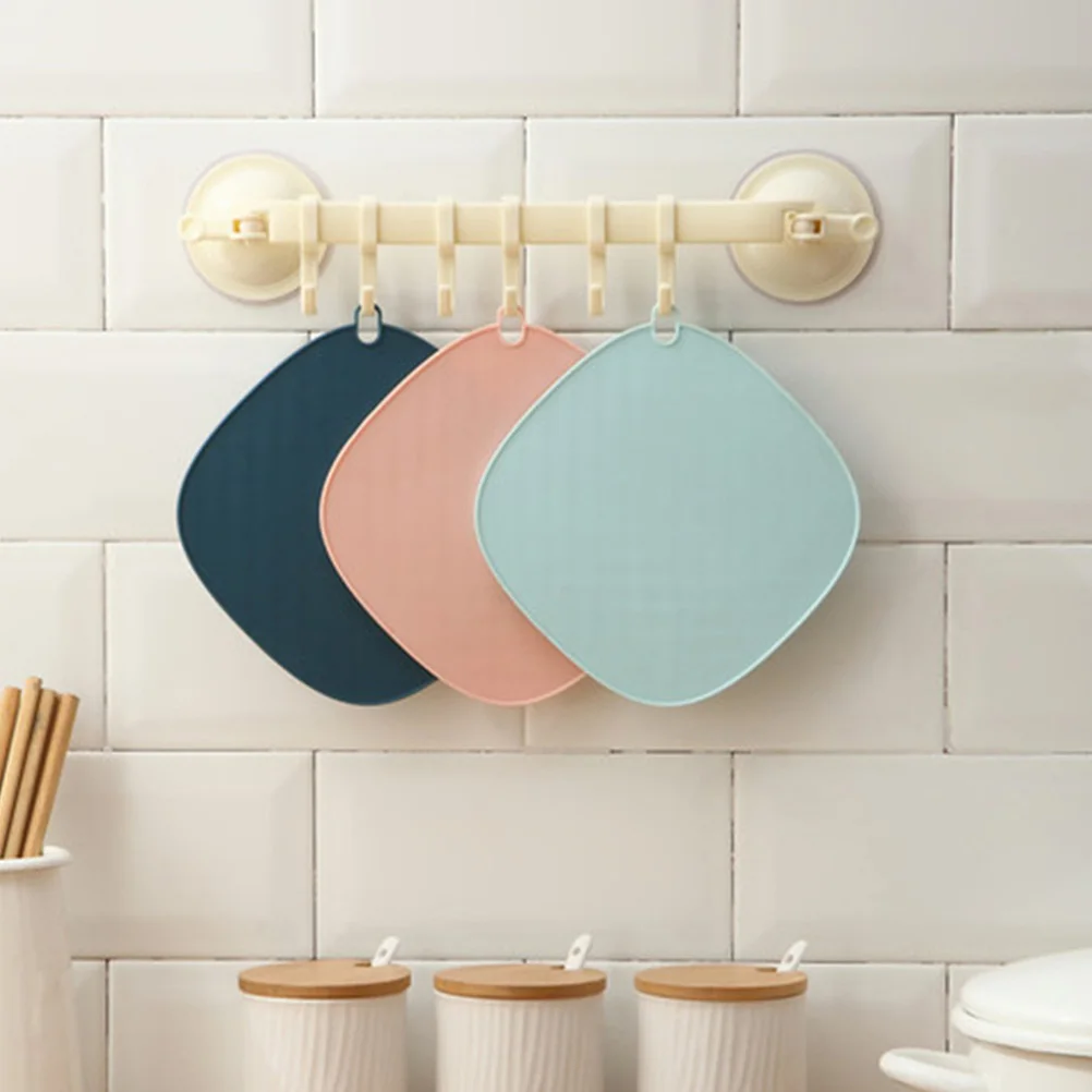 

3pcs Silicone Square Heat Insulated Pad Non-Slip Reusable Coasters Oil Resistant High Temp Resistance Cup Placemat Simple Table