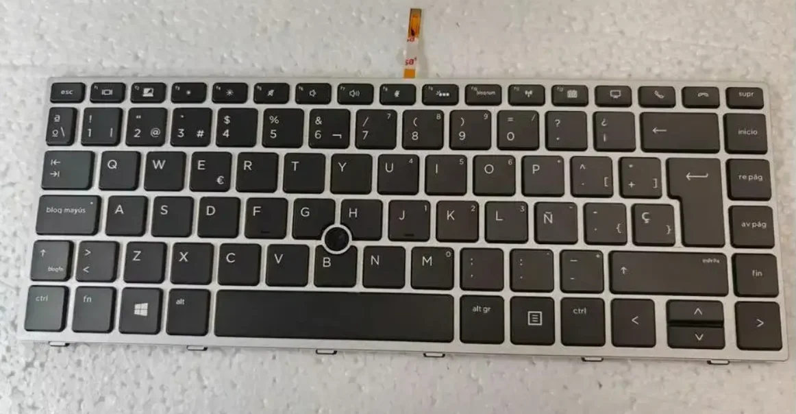 Teclado español retroiluminado para HP EliteBook 745 G5 745 G6 840 G5 846 G5 840 G6 ZBook 14u G5 14u G6 marco plateado