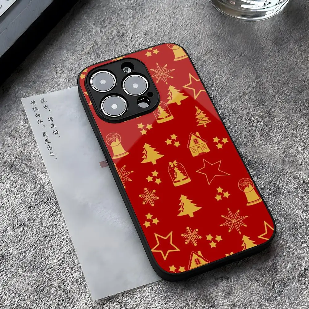Christmas snowflake tree Phone Case Tempered Glass For iPhone 14 13 16 12 15 11 Pro XS Max Plus Mini X XR SE2020 Coque image 6